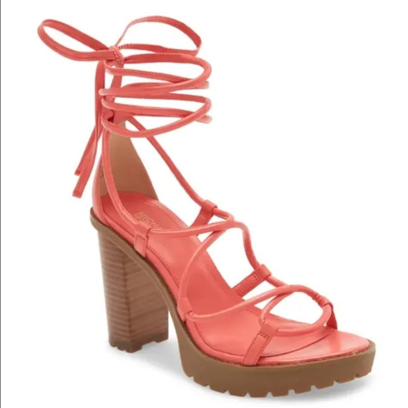 MICHAEL Michael Kors Shoes - Michael Michael Kors - Coral Vero Lug Platform Ankle Wrap Sandal US 6.5